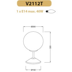 Φωτιστικό κομοδίνου μπάλα Ø150mm γυάλινο λευκό γυαλιστερό με ντουί E27 σειρά Primary