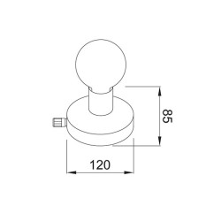Μεταλλικό φωτιστικό επίτοιχο μονόφωτο με μαύρη βάση και περιστρεφόμενο διακόπτη για λάμπα Ε27