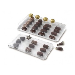 Ανάγλυφος δίσκος παρουσίασης σε χρώμα λευκό διαστάσεων 20x40cm ONDA Medium