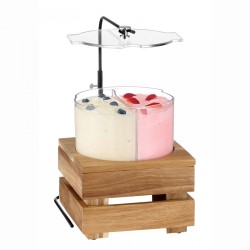 Ψυχόμενο δοχείο γιαουρτιού 2.5 λίτρων με βάση από ξύλο ακακίας με φινίρισμα με οικολογικό λάδι CRATE 