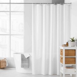 Κουρτίνα μπάνιου με κρίκους Σχ.Yaline White διαστάσεων 180x200cm 100% pol