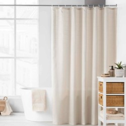 Κουρτίνα μπάνιου με κρίκους Σχ.Yaline Natural διαστάσεων 180x200cm 100% pol