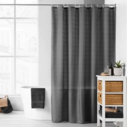 Κουρτίνα μπάνιου με κρίκους Σχ.Yaline D.grey διαστάσεων 180x200cm 100% pol