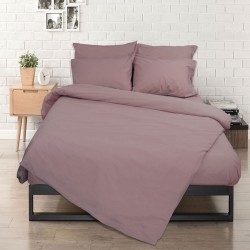 Σεντόνι διπλό Rainbow με λάστιχο στις γωνίες μονόχρωμα poly/cotton διαστάσεων 180x200cm σε χρώμα Berry