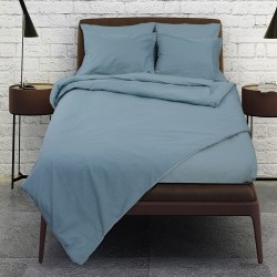 Σεντόνι μονό Rainbow με λάστιχο στις γωνίες μονόχρωμα poly/cotton διαστάσεων 100x200cm σε χρώμα μπλε