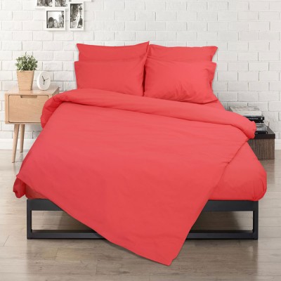 Σεντόνι διπλό Rainbow flat poly/cotton διαστάσεων 240x260cm σε Coral χρώμα