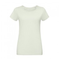 Γυναικείο T-shirt κοντομάνικο με πλαϊνές ραφές σε νούμερο Medium χρώμα Creamy Green Γυναικείο T-shirt κοντομάνικο με πλαϊνές ραφές σε νούμερο Medium χρώμα Creamy Green