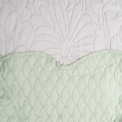 Κουβερλί ultrasonic σχέδιο Loreta 100% microfiber σε χρώμα Mint-l.grey διαστάσεων 160x220cm