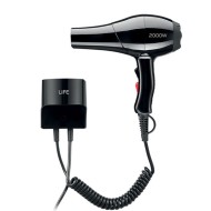 Σεσουάρ μαλλιών LIFE BOUTIQUE NOIR ξενοδοχειακού τύπου με επιτοίχια βάση και AC μοτέρ 2000W Σεσουάρ μαλλιών LIFE BOUTIQUE NOIR ξενοδοχειακού τύπου με επιτοίχια βάση και AC μοτέρ 2000W