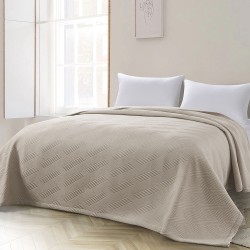 Κουβέρτα μονή Lines ζακάρ 11175 διαστάσεων 170x270cm στο χρώμα της άμμου