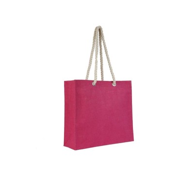 Τσάντα παραλίας ROMA από γιούτα με χερούλια από σχοινί χωρητικότητας 22L σε χρώμα φούξια