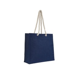 Τσάντα παραλίας ROMA από γιούτα με χερούλια από σχοινί χωρητικότητας 22L σε χρώμα Navy