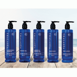 Σαμπουάν και κρέμα μαλλιών σε μπουκάλι με αντλία των 400ml της σειράς Thalassa