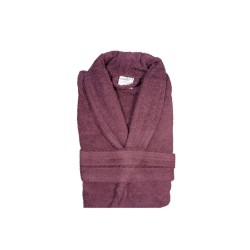 Μπουρνούζι μονόχρωμο Fresh 450gsm 100%cotton χωρίς κουκούλα σε berry νούμερο XLarge