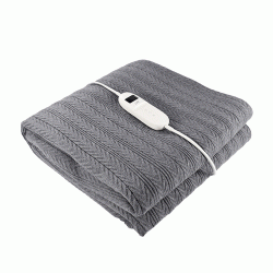 Πλεκτή θερμαινόμενη ηλεκτρική κουβέρτα διαστάσεων 160x120cm σε γκρι χρώμα 160W