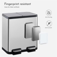 Κάδος διπλός χωρητικότητας 24L (12+12L) με εσωτερικό κάδο διαστάσεων 40x32x46cm