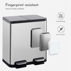 Κάδος διπλός χωρητικότητας 24L (12+12L) με εσωτερικό κάδο διαστάσεων 40x32x46cm