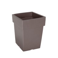 Γλάστρα τετράγωνη χωρητικότητας 2,5lt διαστάσεων 15x15x18cm VIOMES Linea 570 σε χρώμα γκρι - καφέ