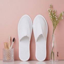 Σετ παντόφλες ξενοδοχείου VELOUR με σόλα 5mm LUX σε λευκό χρώμα συσκευασία 100 τμχ