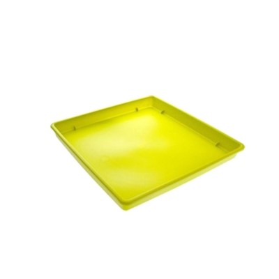 Πιάτο για γλάστρα τετράγωνη διαστάσεων 25x25x3cm VIOMES Linea 592 σε κιτρινοπράσινο χρώμα 