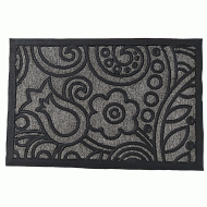 Ποδόμακτρο σε γκρι χρώμα με σχέδιο λουλούδια διαστάσεων 40x60cm