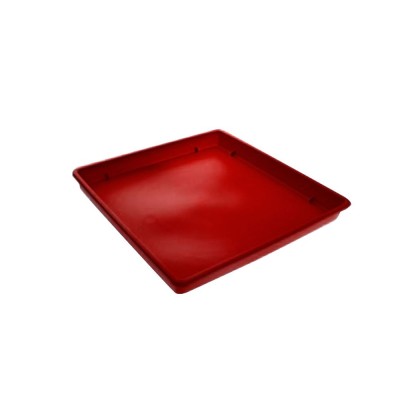Πιάτο για γλάστρα τετράγωνη διαστάσεων 17x17x2cm VIOMES Linea 590 σε μπορντώ χρώμα