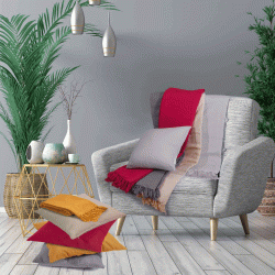 Ριχτάρια Irma 80%cot-20%pol σε γκρι χρώμα διαστάσεων 180x250cm