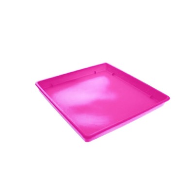 Πιάτο για γλάστρα τετράγωνη διαστάσεων 17x17x2cm VIOMES Linea 590 σε τριανταφυλλί χρώμα