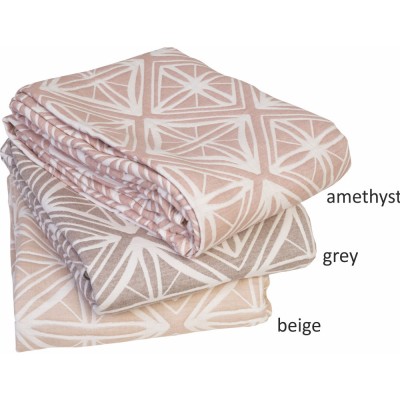 Κουβέρτα βαμβακερή εμπριμέ Σχ. Rhombus διαστάσεων 220x240cm σε χρώμα Amethyst