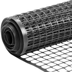 Πλέγμα μπαλκονιού πλαστικό διαστάσεων 1x50m σε ρολό GRASHER 225 gr/m ενισχυμένο σε γκρι χρώμα