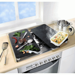 Γυάλινα προστατευτικά καλύμματα για εστίες κουζίνας BASIL, 2τμχ