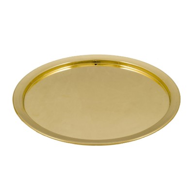 Δίσκος σφυρήλατος Ν22 απλός σε χρυσό χρώμα διαμέτρου 22cm