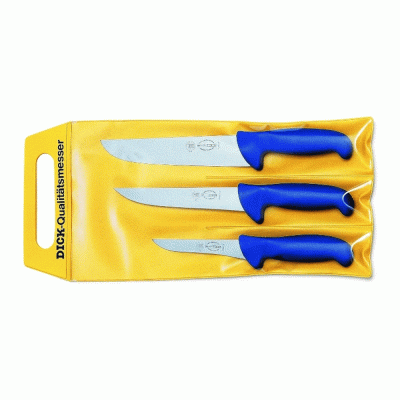 Σετ 3 μαχαιριών DICK γενικής χρήσης μεγεθών 13, 18 και 21cm με μπλε λαβή
