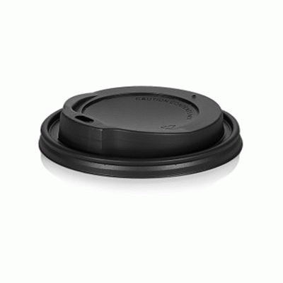 Καπάκι πλαστικό με στόμιο πιπίλα για ποτήρια 14-16oz (90mm) σε μαύρο χρώμα σε συσκευασία 100 τεμαχίων
