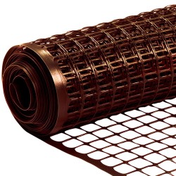 Πλέγμα μπαλκονιού πλαστικό διαστάσεων 1x50m σε ρολό GRASHER 225 gr/m ενισχυμένο σε καφέ χρώμα