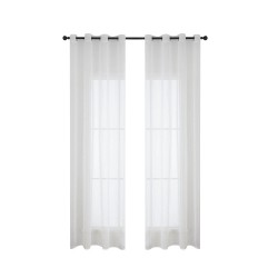 Κουρτίνα γάζα μονόχρωμη με 8 μεταλλικούς κρίκους Sharp Art 8448 διαστάσεων 140x270cm εκρού