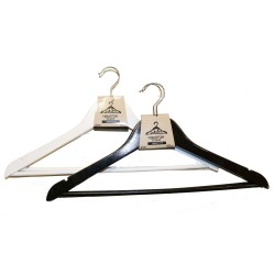 Κρεμάστρα ξύλινη σε μαύρο χρώμα σε σετ 2 τεμαχίων με αντιλισθητική μπάρα