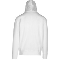 Unisex ζακέτα φούτερ με κουκούλα με κρυφό φερμουάρ και 2 τσέπες καγκουρό σε χρώμα λευκό νούμερο Small