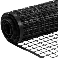 Πλέγμα μπαλκονιού πλαστικό διαστάσεων 1x50m σε ρολό GRASHER 225 gr/m ενισχυμένο σε μαύρο χρώμα