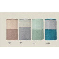 Κουβερλί ultrasonic Sam 100% microfiber χρώματος Mint-L.grey διαστάσεων 160x220cm