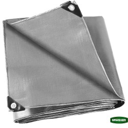 Τέντα - μουσαμάς αδιάβροχος διαστάσεων 3x5m 120gr/m² GRASHER με κρίκους σε χρώμα γκρι