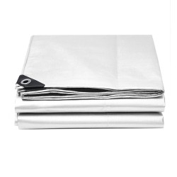 Τέντα - μουσαμάς αδιάβροχος διαστάσεων 3x5m 120gr/m² GRASHER με κρίκους σε χρώμα λευκό