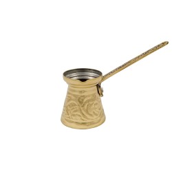 Μπρίκι Elite Ν4 ορειχάλκινο με ανάγλυφο σχεδιασμό για παρασκευή ελληνικού καφέ χωρητικότητας 250ml