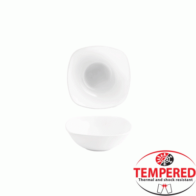 Μπωλ οπαλίνης διαστάσεων 14.5x14.5cm σε λευκό χρώμα Tempered της σειράς Boreal CoK Spain