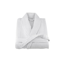 Μπουρνούζι πικέ ξενοδοχείου σε λευκό χρώμα νούμερο Large