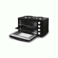 Ηλεκτρικό φουρνάκι μαύρο 3200W 38LT με 2 εστίες  χρονοδιακόπτη 90 λεπτών & 5 λειτουργίες ψησίματος Ηλεκτρικό φουρνάκι μαύρο 3200W 38LT με 2 εστίες  χρονοδιακόπτη 90 λεπτών & 5 λειτουργίες ψησίματος