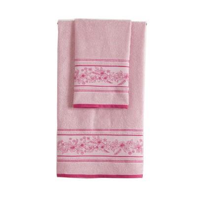 Πετσέτα προσώπου Art 3225 διαστάσεων 50x90cm σε ροζ χρώμα 500gsm