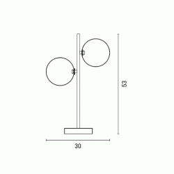 Φωτιστικό κομοδίνου χρυσό 2xG9 διαστάσεων 30x53cm με 2 γυάλινους γλόμπους