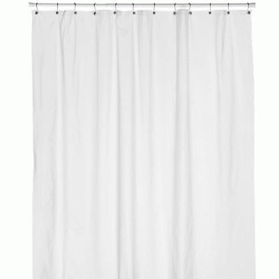 Αδιάβροχη υφασμάτινη κουρτίνα μπάνιου LUX με κρίκους σε λευκό χρώμα 220x180cm 560gr