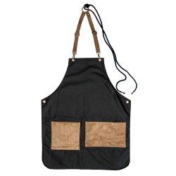 Ποδιά barista χειροποίητη ολόσωμη από κερόπανο και καστόρ υφές 77x60 Ελληνικής κατασκευής